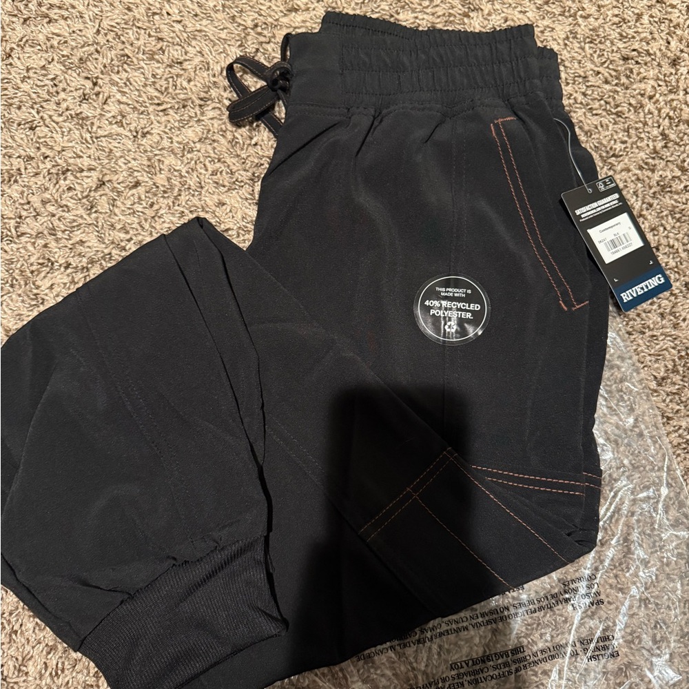 Black Dickies Contemporary Jogger Pants w Orange Stitching